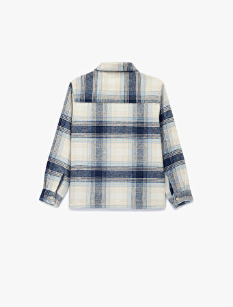 Uzun Kollu Cep Detaylı Ekoseli Oduncu Gömlek