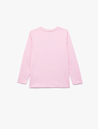 Pamuklu Uzun Kollu Bisiklet Yaka Kedili Tişört