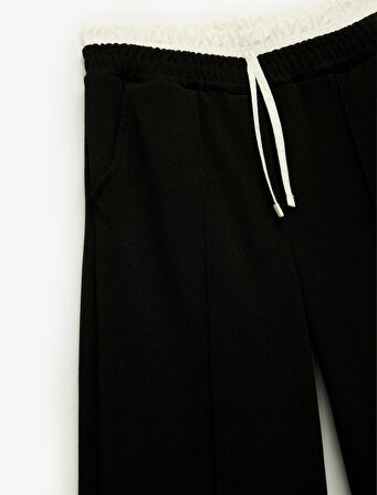 Beli Lastikli Cepli Geniş Paça Pantolon