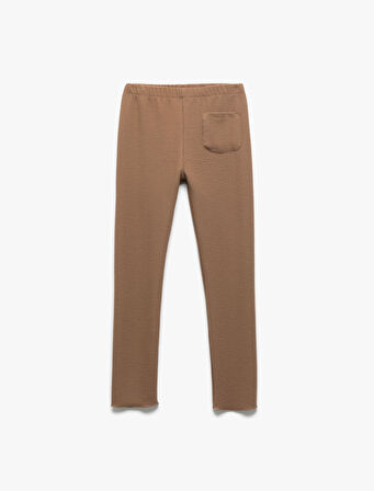 Beli Lastikli Ribanalı Cep Detaylı Basic Tayt