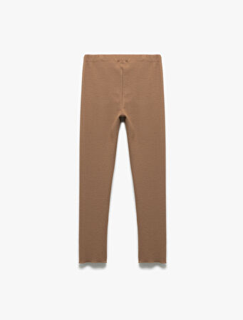 Beli Lastikli Ribanalı Cep Detaylı Basic Tayt