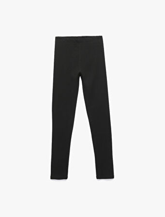 Beli Lastikli Kaşkorse Pamuklu Ribanalı Basic Tayt