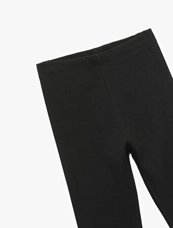 Beli Lastikli Kaşkorse Pamuklu Ribanalı Basic Tayt