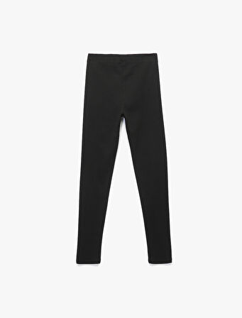 Beli Lastikli Kaşkorse Pamuklu Ribanalı Basic Tayt