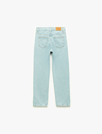 Pamuklu Cepli Mom Fit Denim Pantolon
