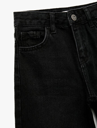 Pamuklu Geniş Paça Denim Pantolon