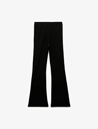 Taş Detaylı Beli Lastikli İspanyol Paça Pantolon