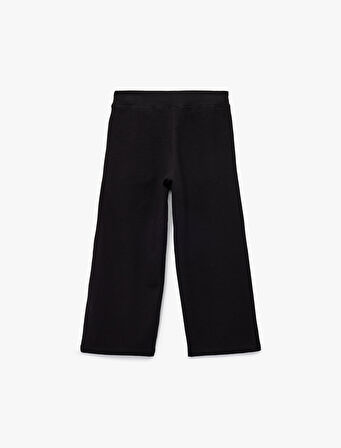 Fermuarlı Cepli Biyeli Geniş Paça Eşofman Altı