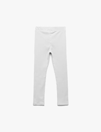 Pamuklu Kaşkorse Ribana Detaylı Bilek Boy Tayt