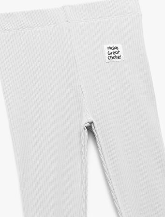 Pamuklu Kaşkorse Ribana Detaylı Bilek Boy Tayt