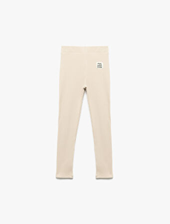 Pamuklu Kaşkorse Ribana Detaylı Bilek Boy Tayt