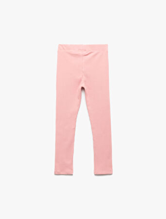 Pamuklu Kaşkorse Ribana Detaylı Bilek Boy Tayt