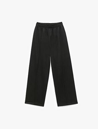 Pamuklu Beli Lastikli Geniş Paça Pantolon