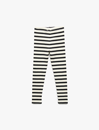 Çizgili Kaşkorse Dar Kalıp Pamuklu Tayt