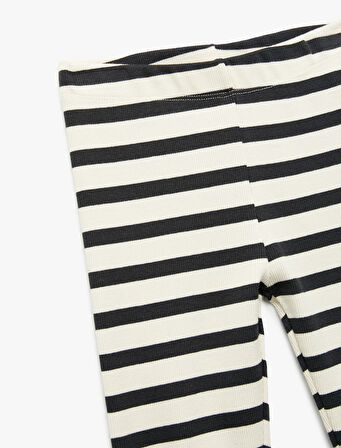 Çizgili Kaşkorse Dar Kalıp Pamuklu Tayt