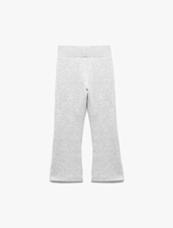 Beli Lastikli Şardonlu Basic İspanyol Paça Pantolon