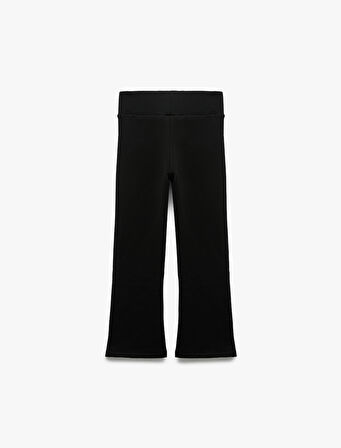 Beli Lastikli Şardonlu Basic İspanyol Paça Pantolon