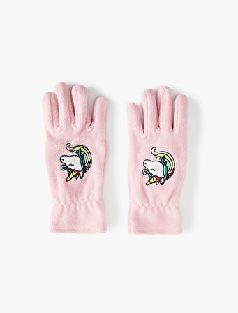 Unicorn İşleme Detaylı Polar Eldiven