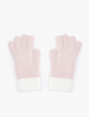 Peluş Eldiven Boncuk Detaylı