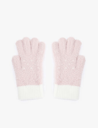 Peluş Eldiven Boncuk Detaylı