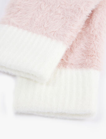 Peluş Eldiven Boncuk Detaylı