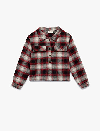 Ekose Desenli Uzun Kollu Gömlek Yaka Gömlek