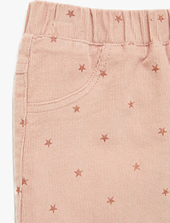 Dantel Detaylı Yıldız İşlemeli A Kesim Pamuklu Mini Etek