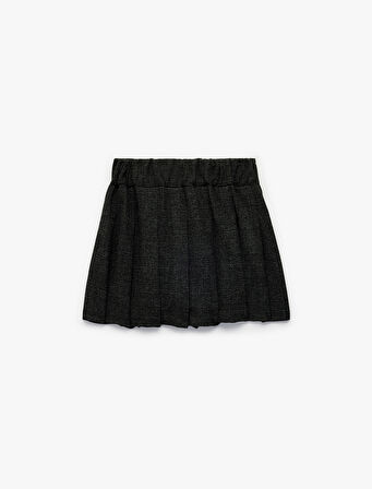 Kemer Detaylı Viskon Karışımlı Kalın Piliseli Etek