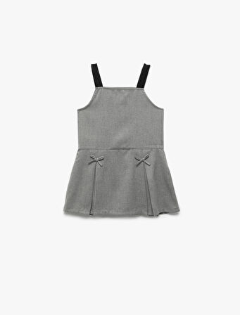 Kurdele Detaylı A Kesim Askılı Elbise