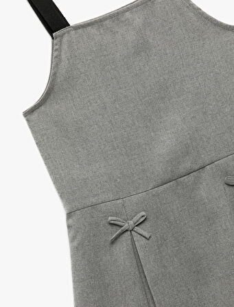 Kurdele Detaylı A Kesim Askılı Elbise