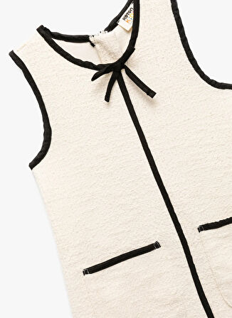 Koton Desenli Ekru Kız Çocuk Diz Üstü Elbise 6WKG80017AK