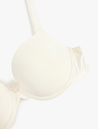 Rahat Kalıp Dolgulu Kaplı Balenli Push Up Sütyen