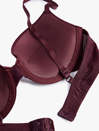 Rahat Kalıp Dolgulu Kaplı Balenli Push Up Sütyen