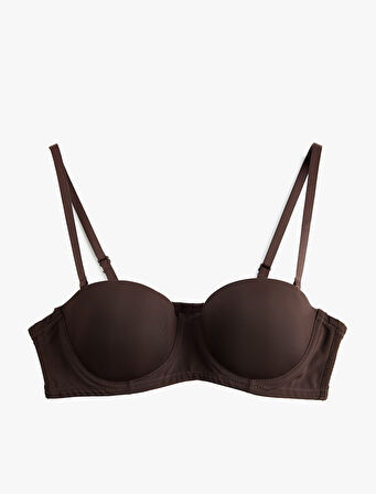 Rahat Kalıp Kaplı Dolgulu Balenli Push Up Sütyen