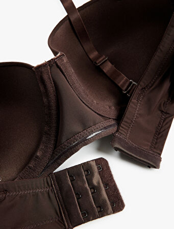 Rahat Kalıp Kaplı Dolgulu Balenli Push Up Sütyen