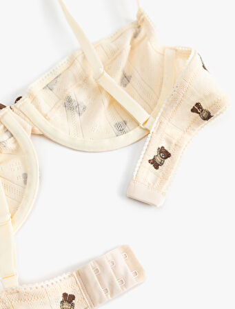 Rahat Kalıp Pamuklu Ayıcık Baskılı Balenli Sütyen