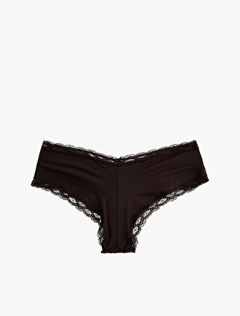 Yüksek Bel Dantelli Hipster Külot