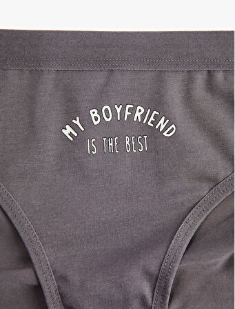 Pamuklu Rahat Kalıp Baskılı Brief Külot