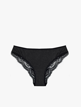 Arkası Dantel Detaylı Pamuklu Brazilian Külot