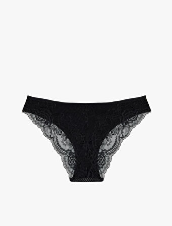 Arkası Dantel Detaylı Pamuklu Brazilian Külot