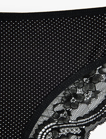 Arkası Dantel Detaylı Pamuklu Brazilian Külot