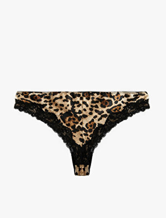 Dantelli Leopar Desenli Brief Külot