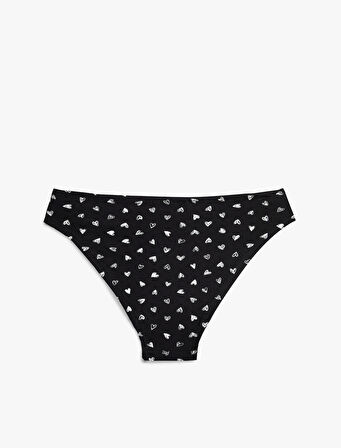 Rahat Kalıp Pamuklu Kalp Desenli Brief Külot