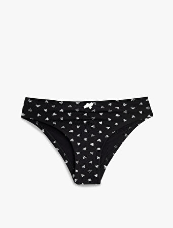 Rahat Kalıp Pamuklu Kalp Desenli Brief Külot