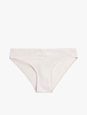 Pamuklu Rahat Kalıp Kurdele Detaylı Baskılı 3'lü Brief Külot Seti