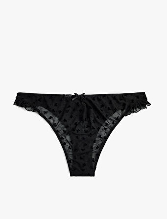 Fırfır Detaylı Rahat Kalıp Dantelli Brief Külot
