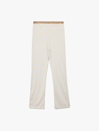 Çizgili Uzun Bol Paça Pijama Altı