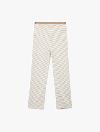 Çizgili Uzun Bol Paça Pijama Altı