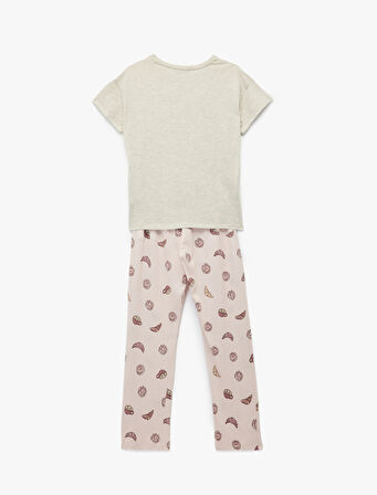 Pamuklu Baskılı Uzun Kollu Pijama Takımı