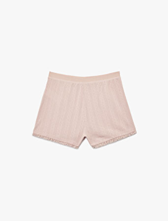 Dantelli Detaylı Rahat Kalıp Pamuklu Şort Pijama Altı